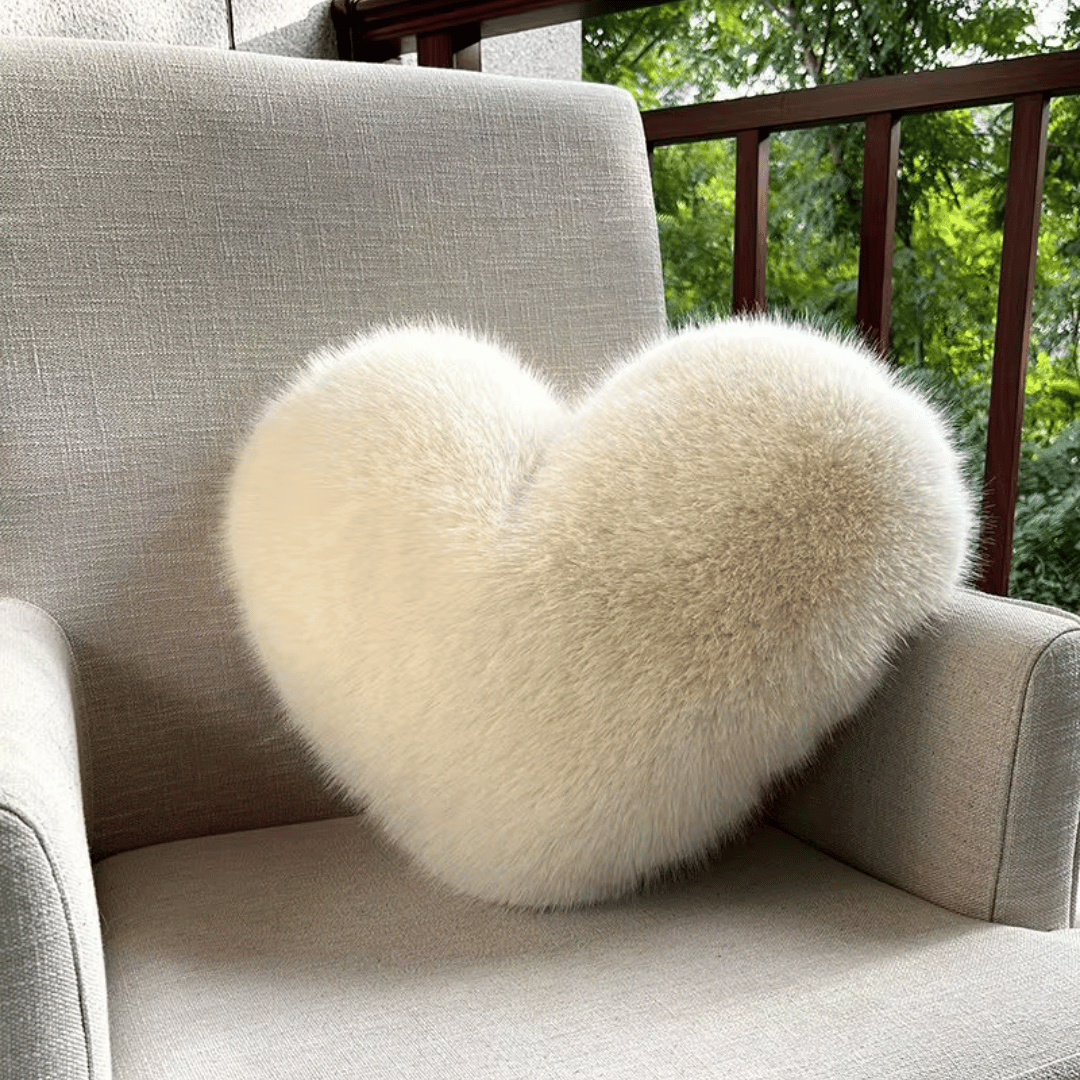 Plush Heart Cushion, Soft Heart Shaped Pillow