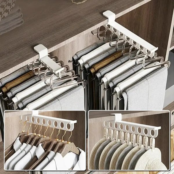 Extendable Closet Rod for Double Hanging Space