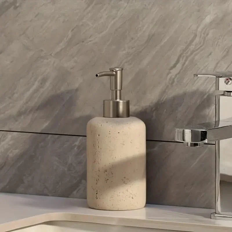 Travertine Stone Effect Soap Dispenser