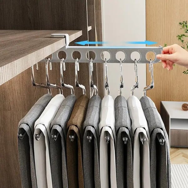 Extendable Closet Rod for Double Hanging Space