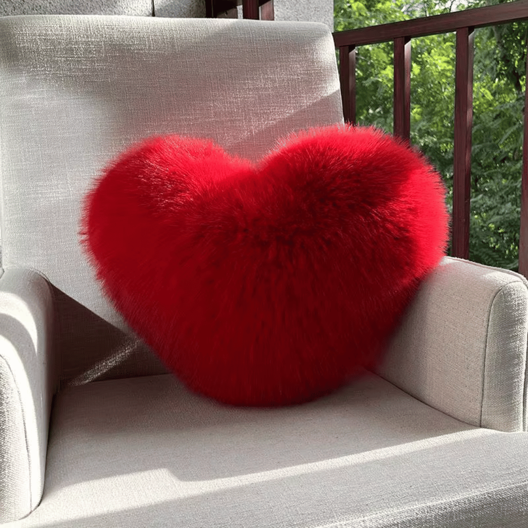 Plush Heart Cushion, Soft Heart Shaped Pillow