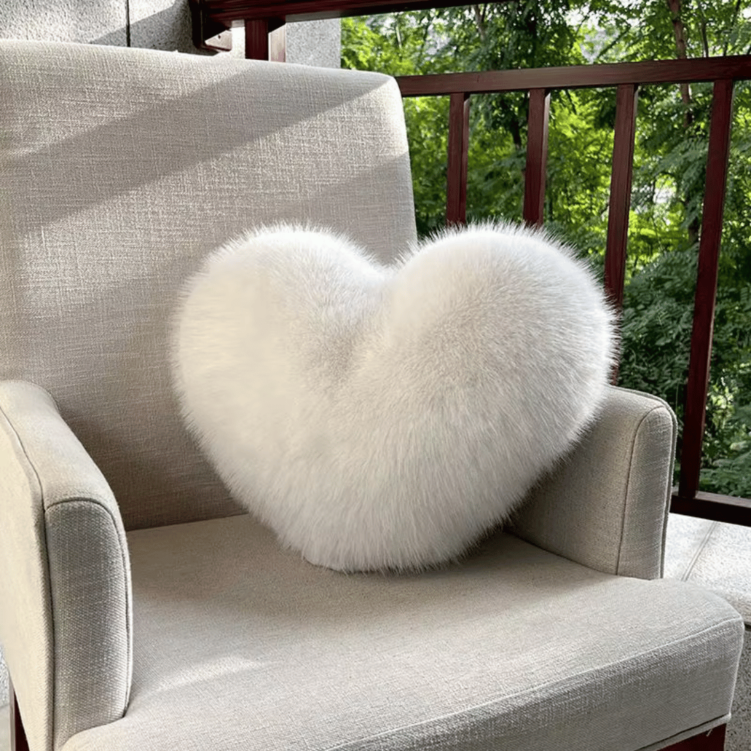 Plush Heart Cushion, Soft Heart Shaped Pillow
