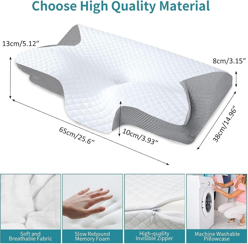 Contoured Butterfly Memory Foam Pillow