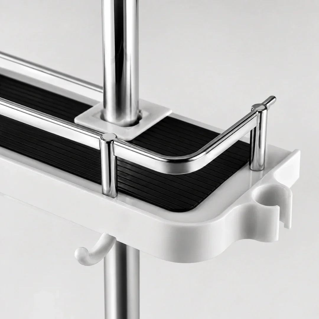 Adjustable Tension Shower Shelf, No Drilling