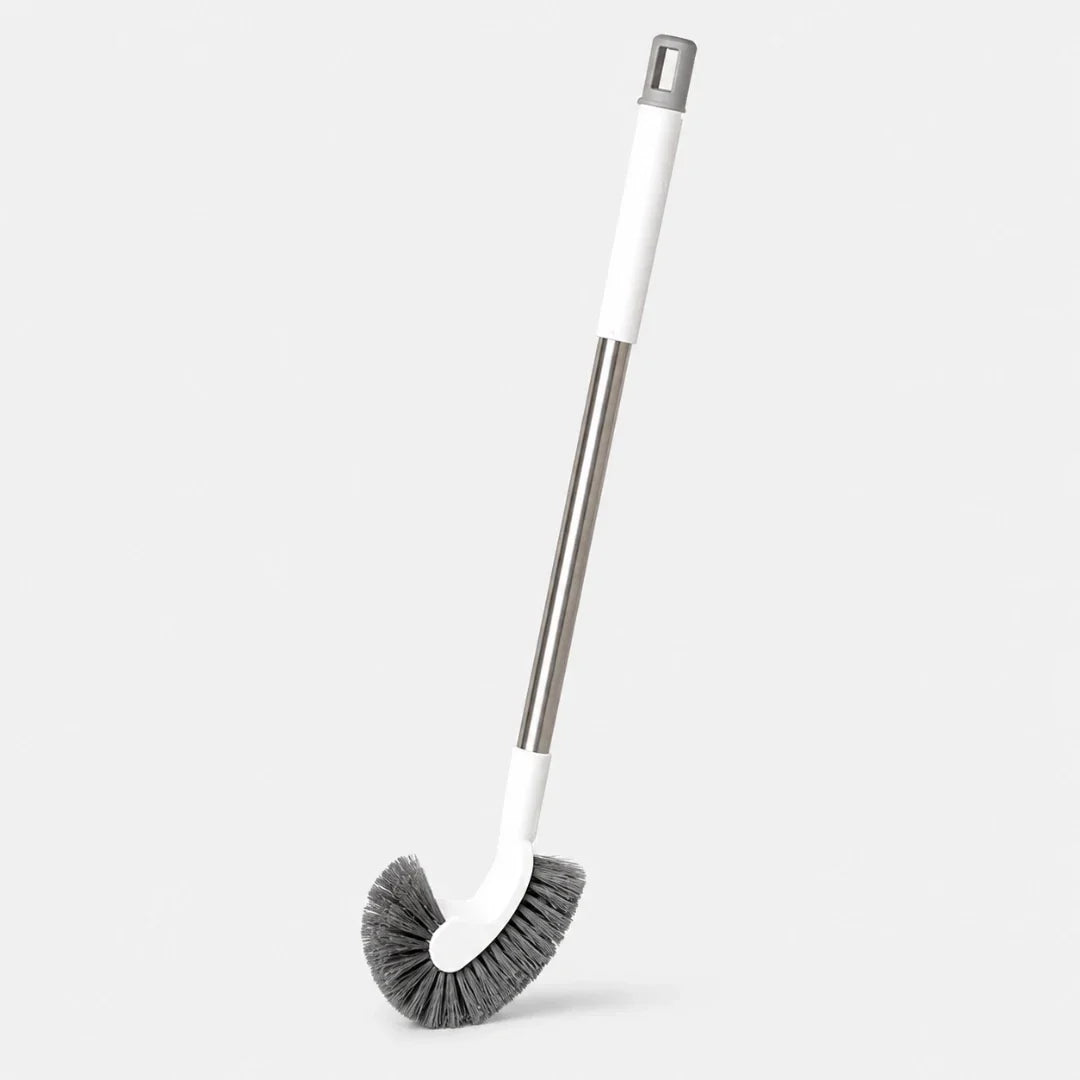 Curved Under-Rim Toilet Brush with Drip Holder