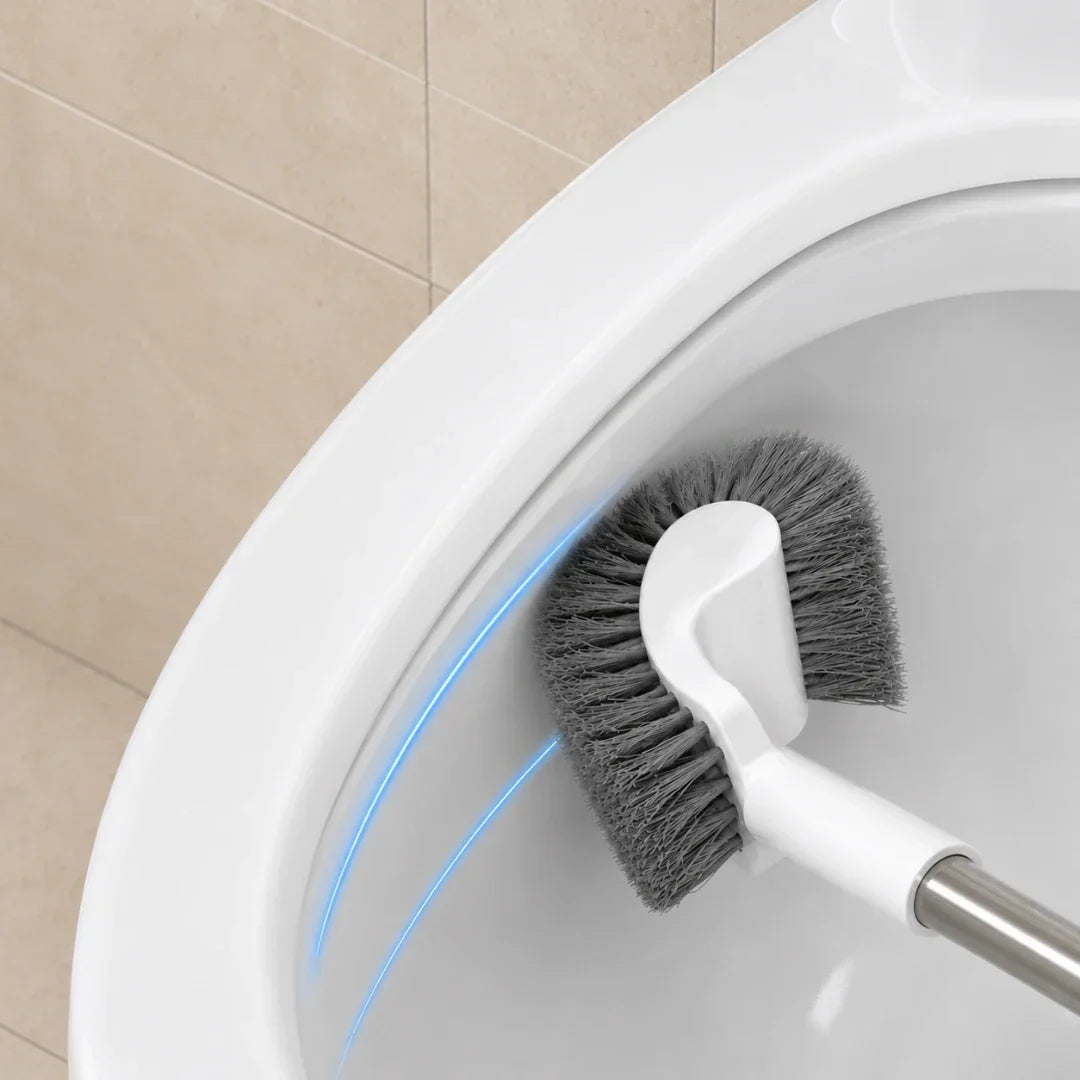 Curved Under-Rim Toilet Brush with Drip Holder
