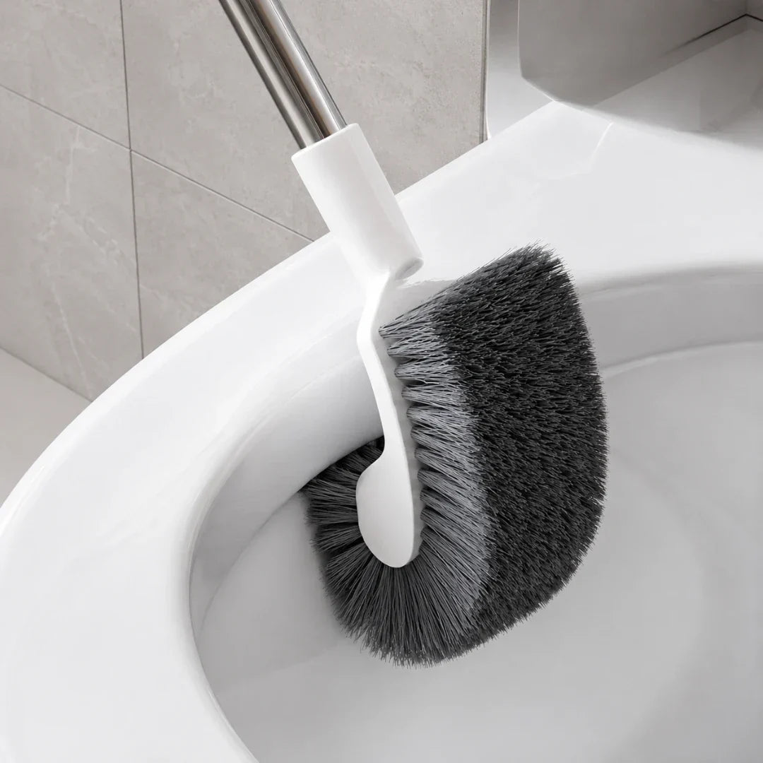Curved Under-Rim Toilet Brush with Drip Holder
