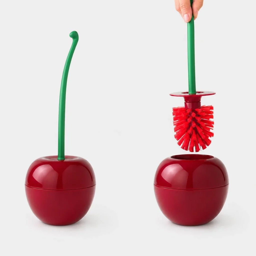 Cherry Toilet Brush and Holder in Three Colours