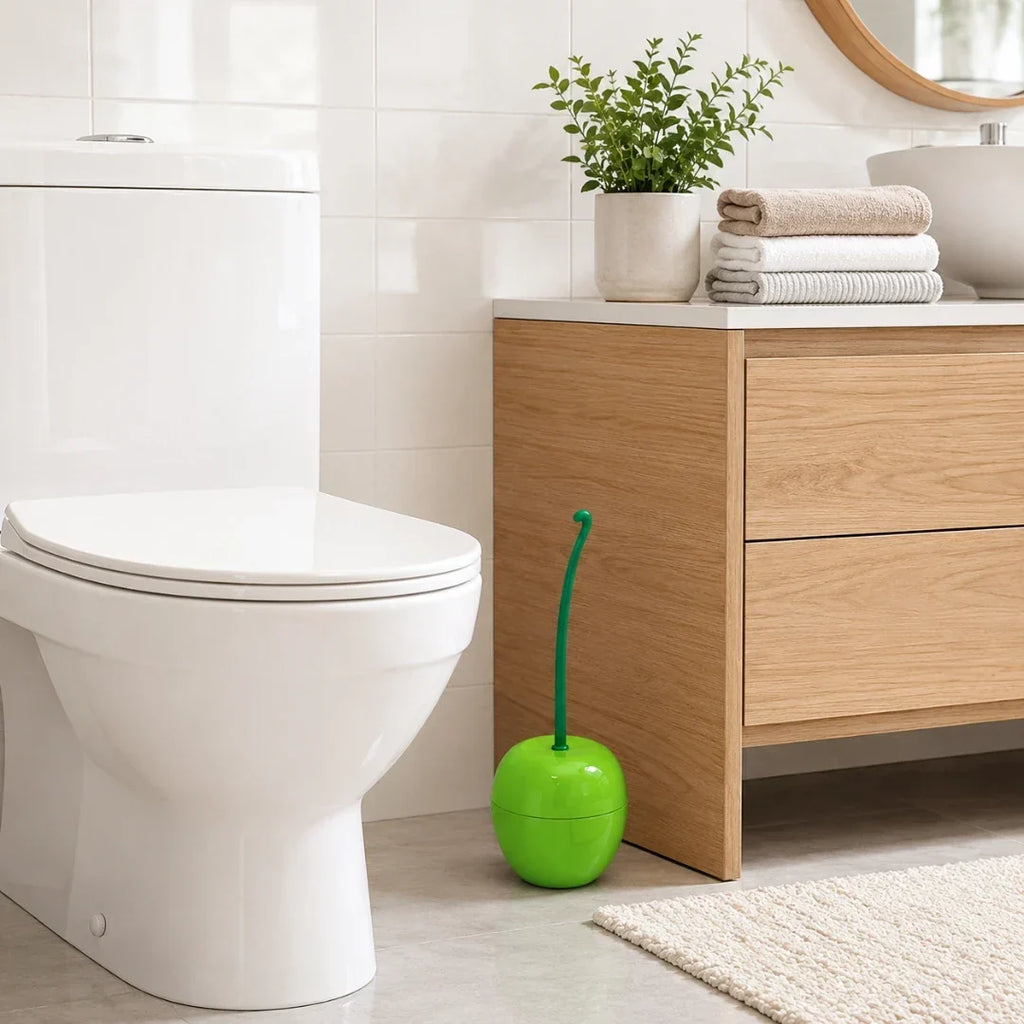 Cherry Toilet Brush and Holder in Three Colours