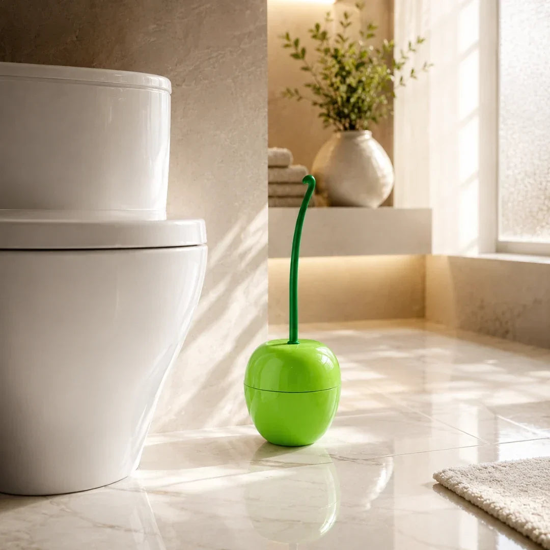 Cherry Toilet Brush and Holder in Three Colours