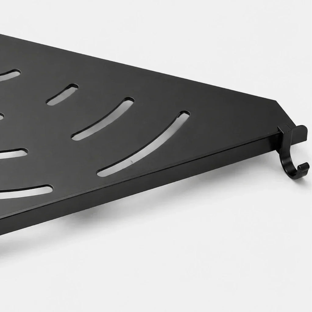 Black Wall-Mounted Corner Bathroom Shelf