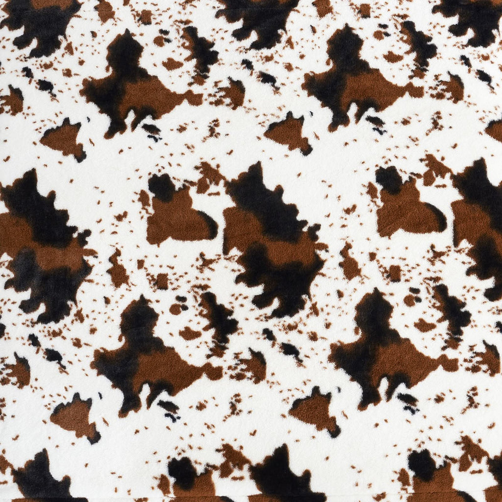 Cow Print Faux Fur Throw Blanket in Two Sizes
