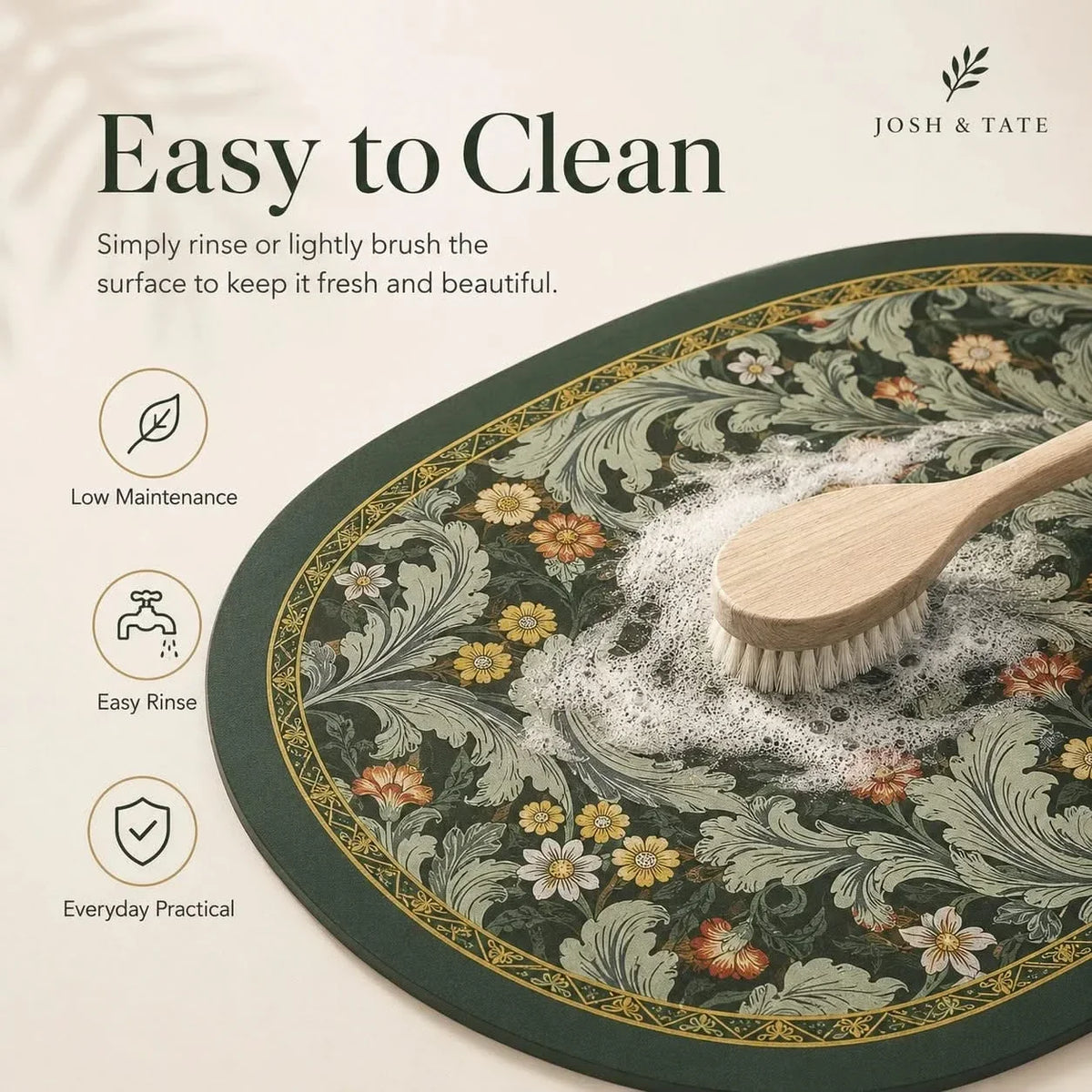 Fast-Drying Diatomite Stone Bath Mat