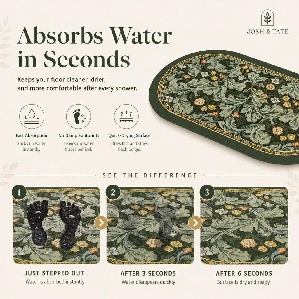Fast-Drying Diatomite Stone Bath Mat
