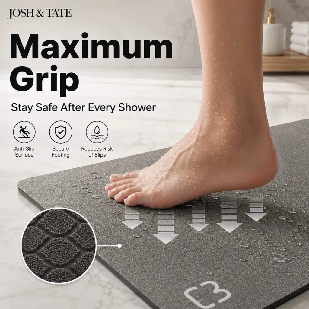 Non-Slip Diatomite Bath Mat in Six Colours