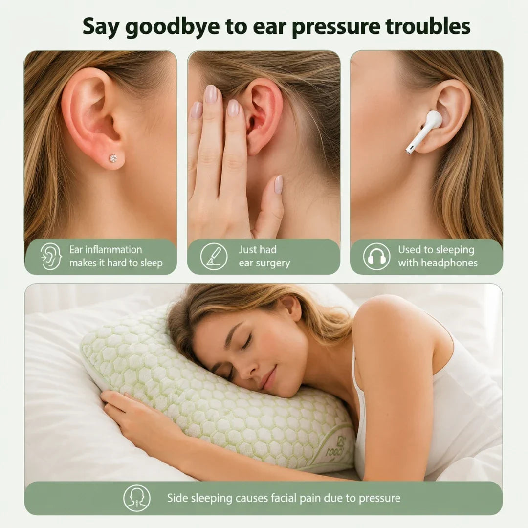 Side-Sleeper Ear Pillow with Central Hollow