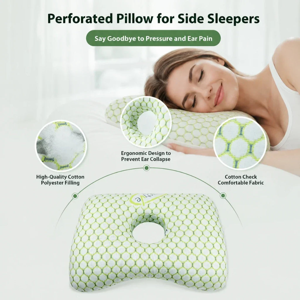 Side-Sleeper Ear Pillow with Central Hollow