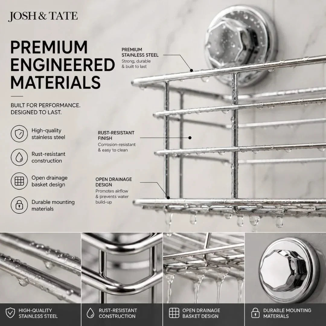 Small Wire Shower Basket, No Drilling