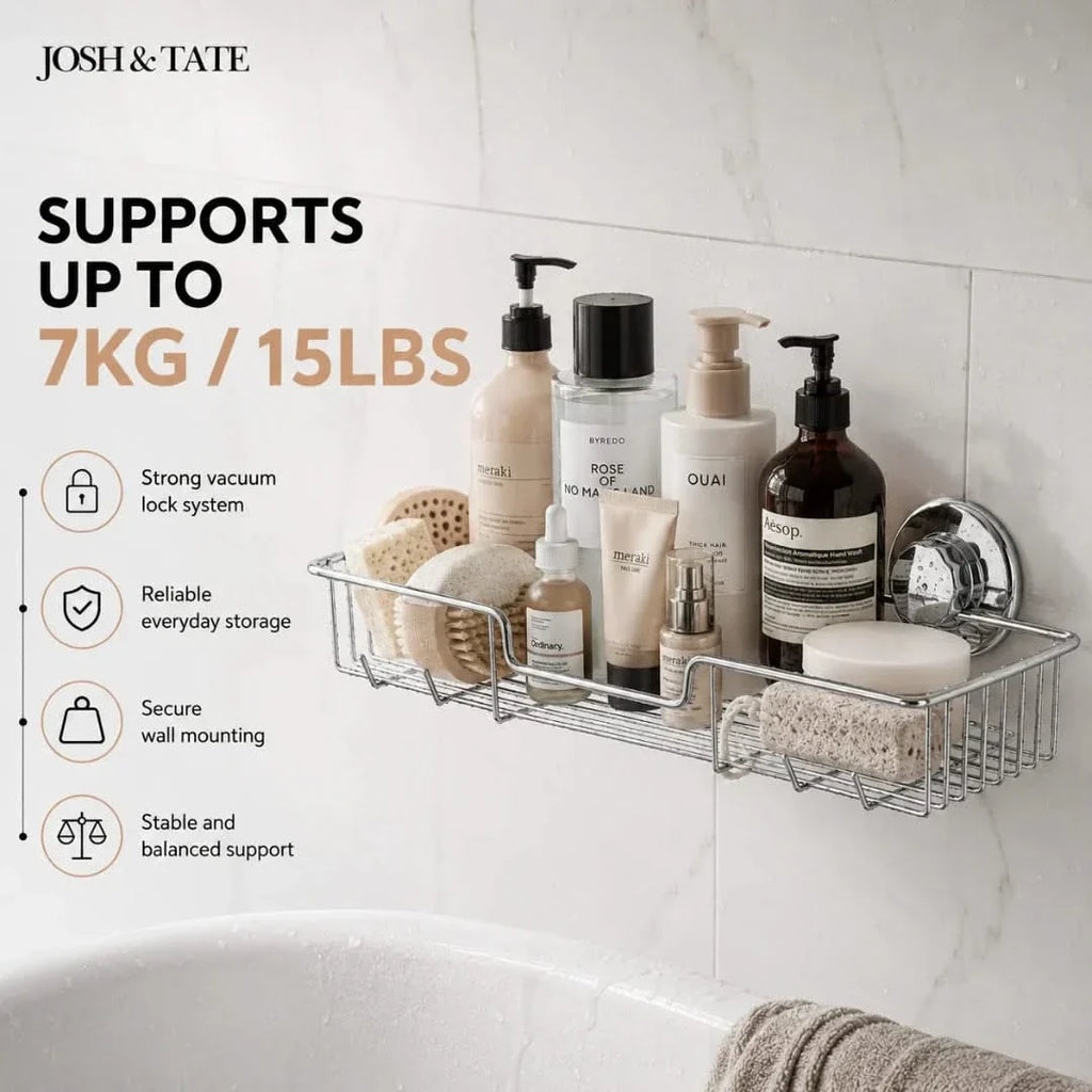 Twist-Lock Wire Shower Caddy, No Drilling