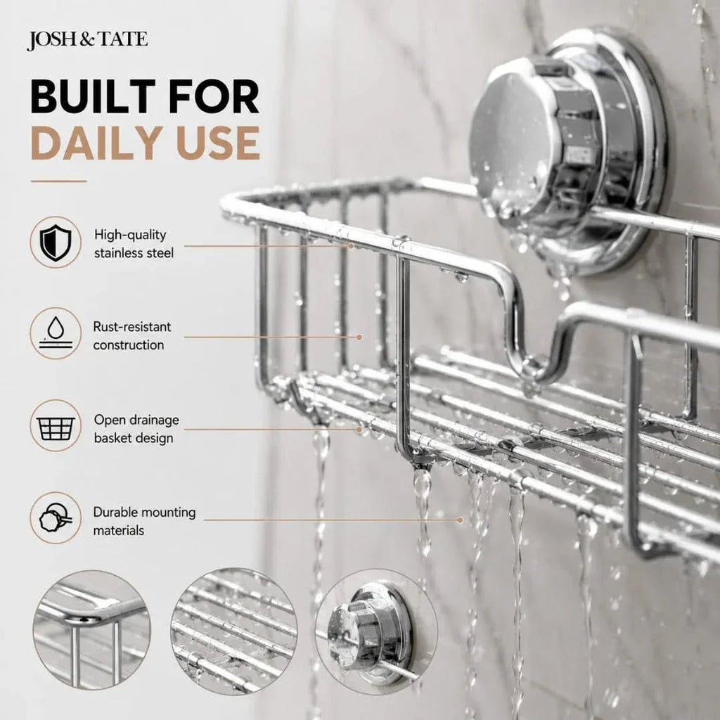 Twist-Lock Wire Shower Caddy, No Drilling