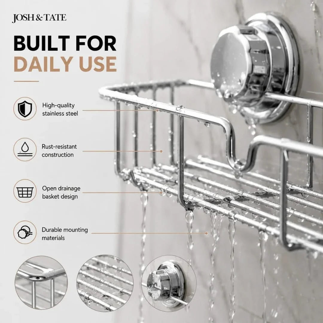 Twist-Lock Wire Shower Caddy, No Drilling