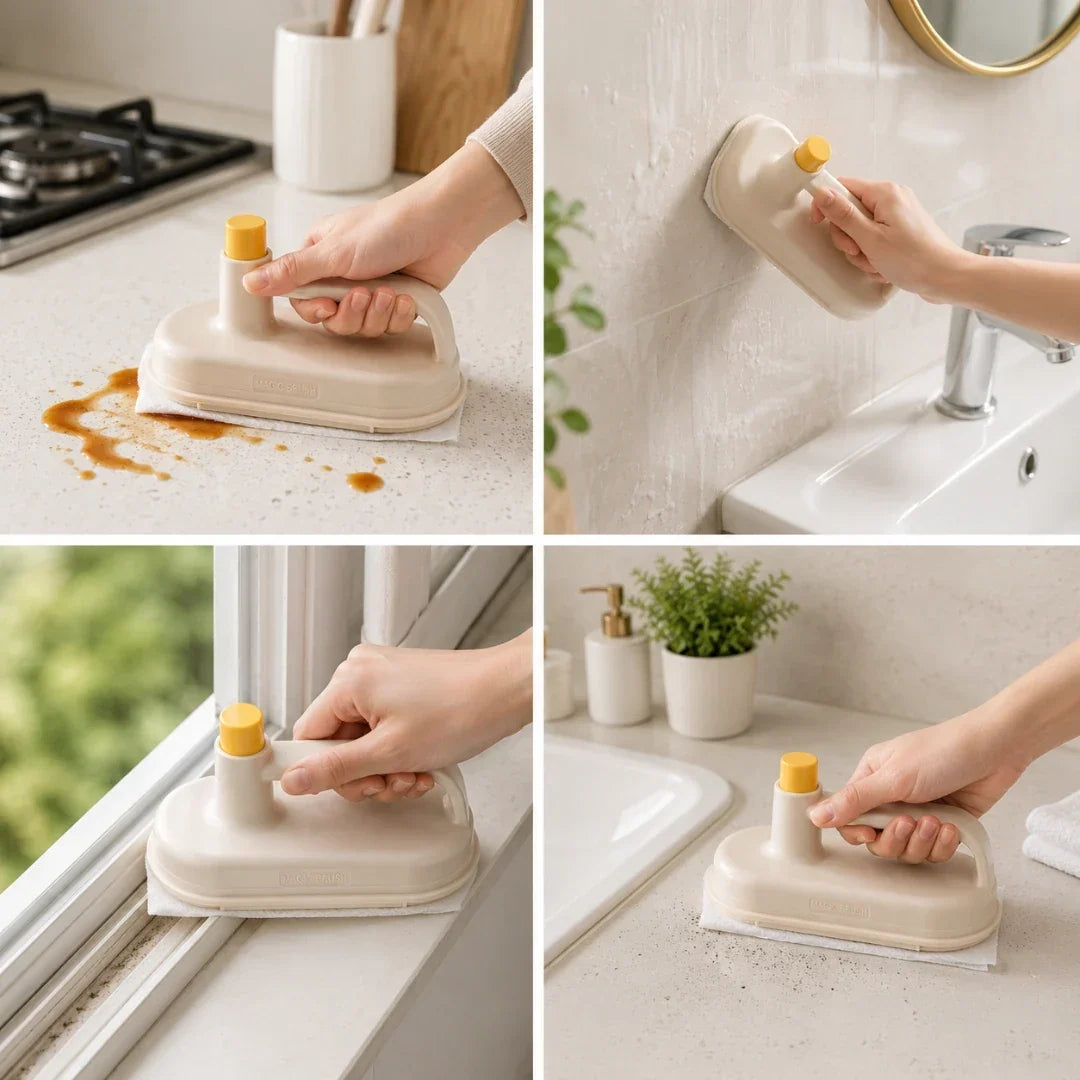 Refillable Cleaning Brush with 50 Pads
