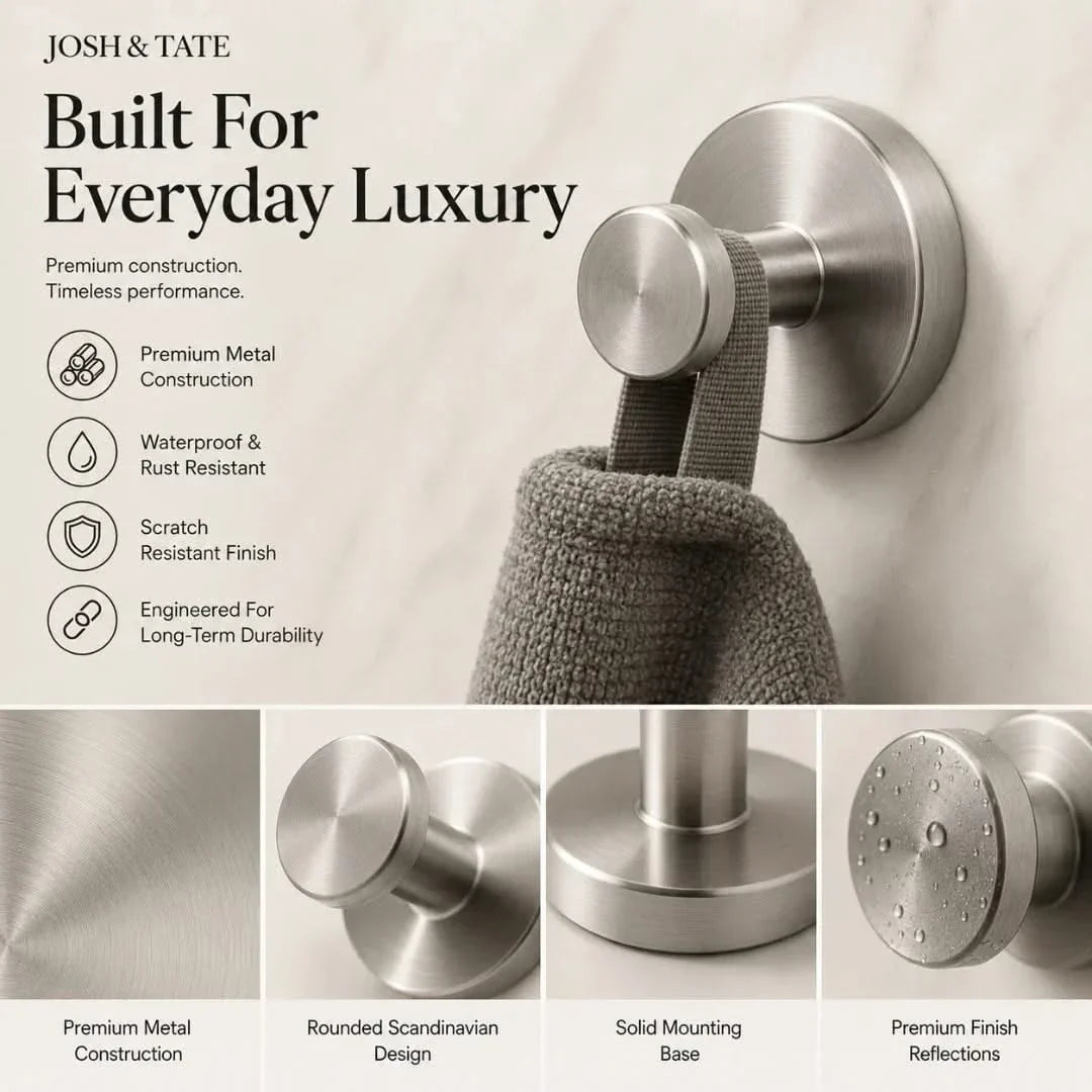 Minimal Adhesive Wall Hook Set in 4 Finishes