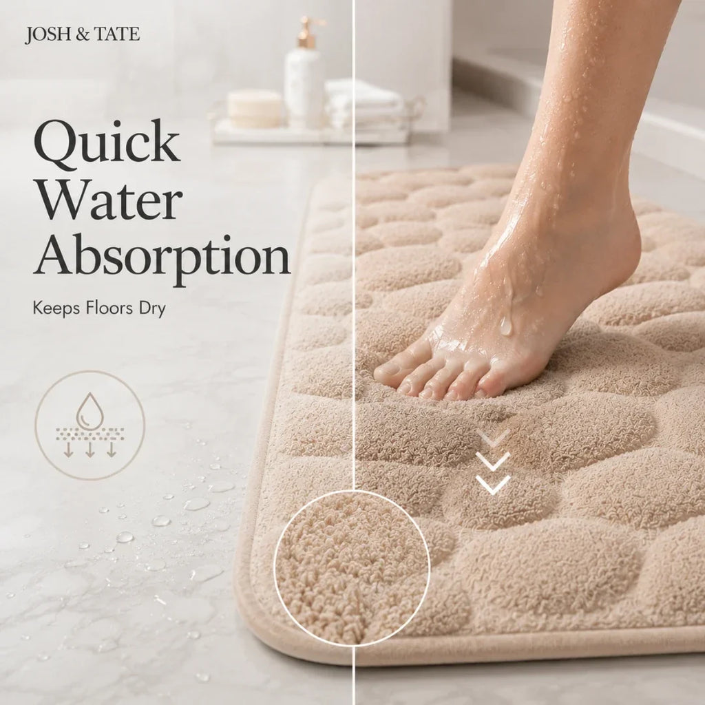 Non-Slip Memory Foam Bath Mat, 40 × 60 cm