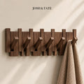 Solid Wood Wall Peg Rail with 6 or 8 Hooks