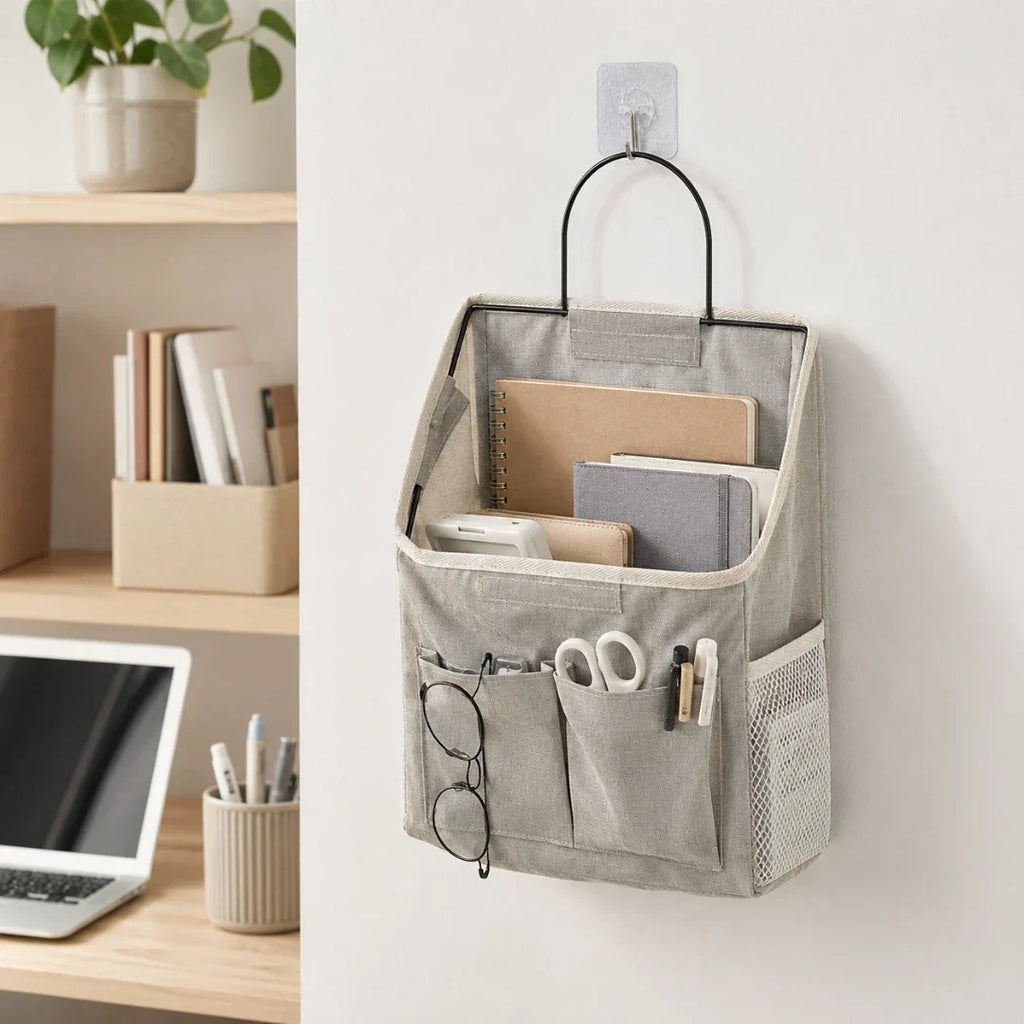 Hanging Bedside Organizer with 3 Pockets