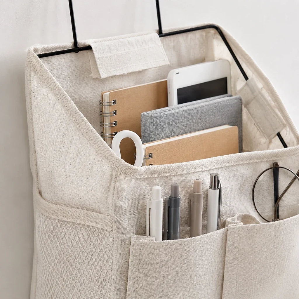 Hanging Bedside Organizer with 3 Pockets