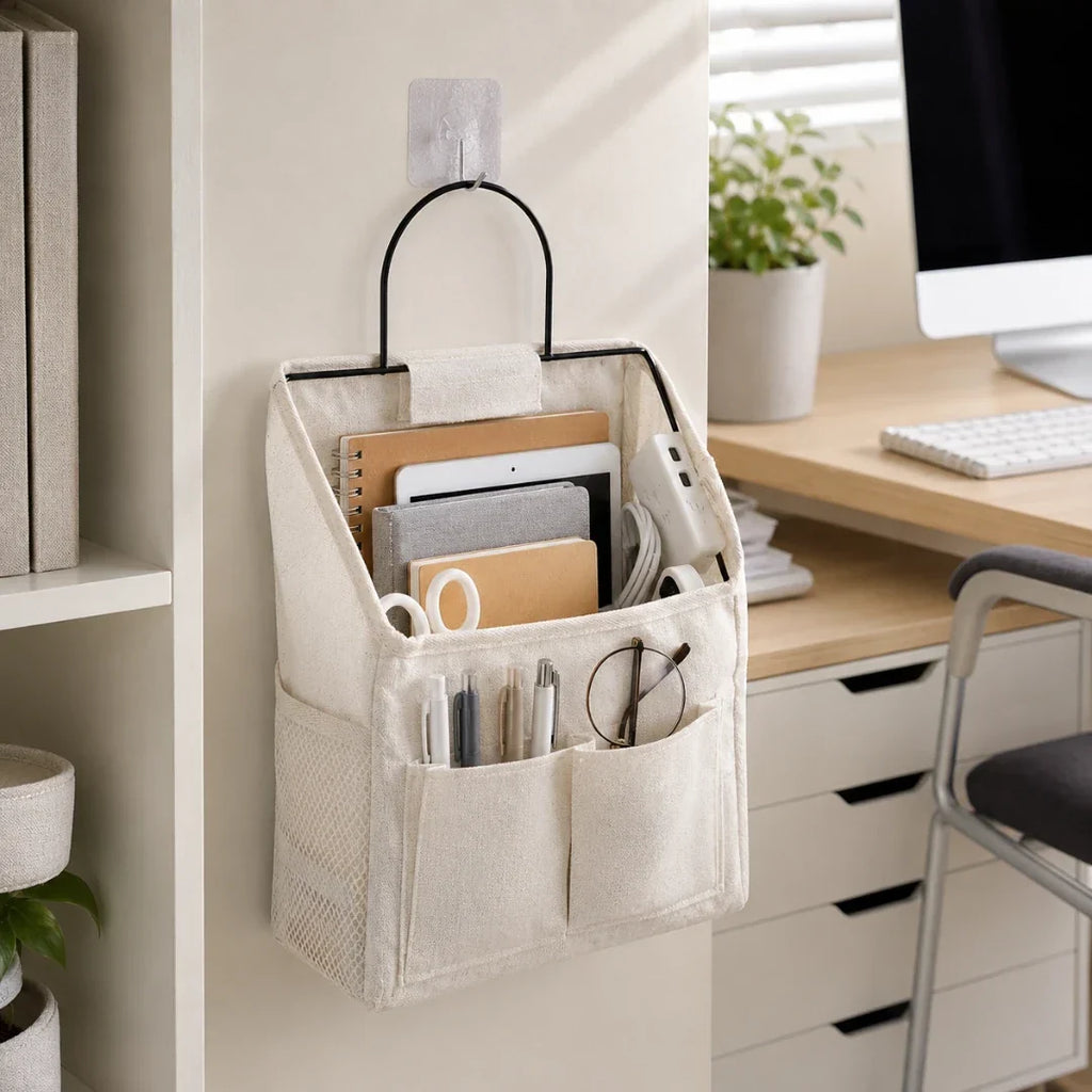 Hanging Bedside Organizer with 3 Pockets