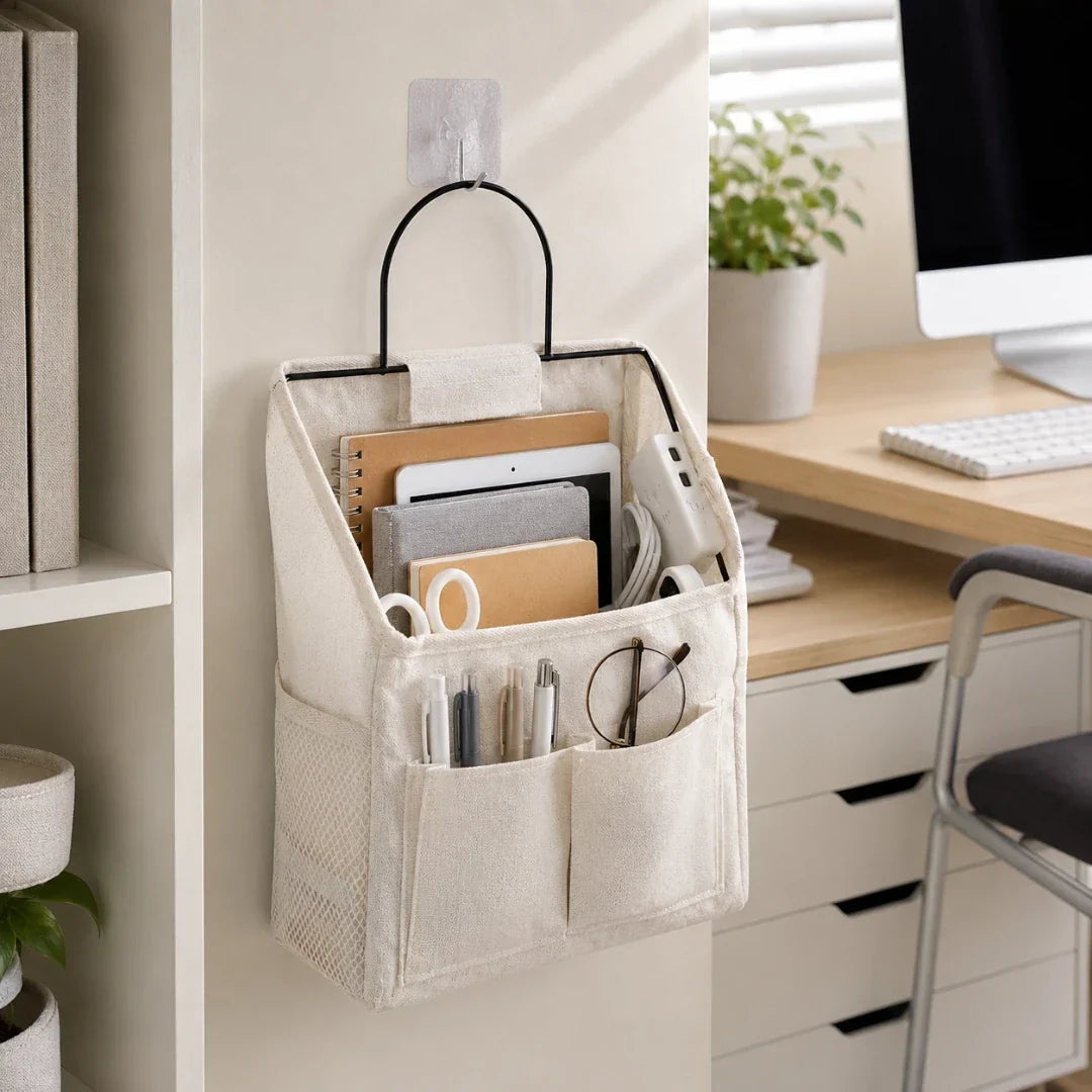 Hanging Bedside Organizer with 3 Pockets