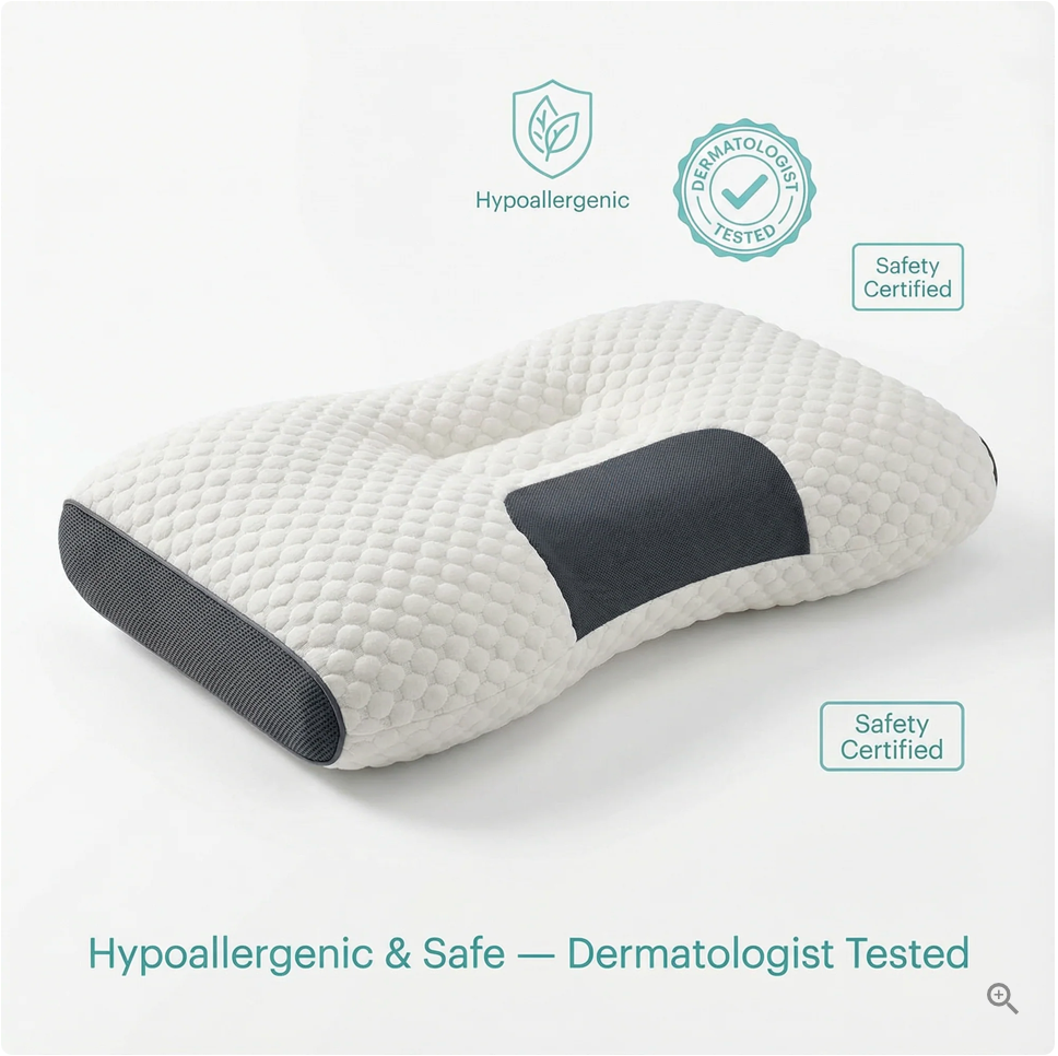 Contoured Memory Foam Pillow, Single or Pair