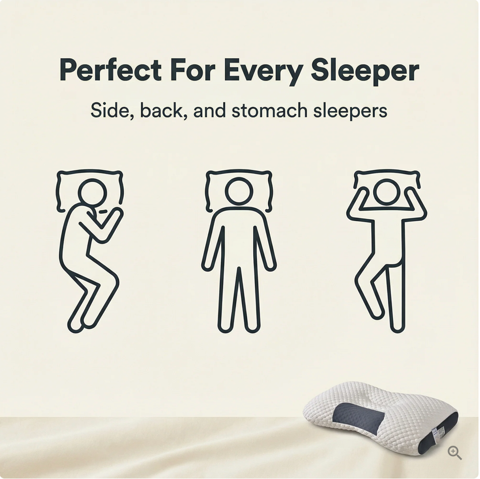 Contoured Memory Foam Pillow, Single or Pair