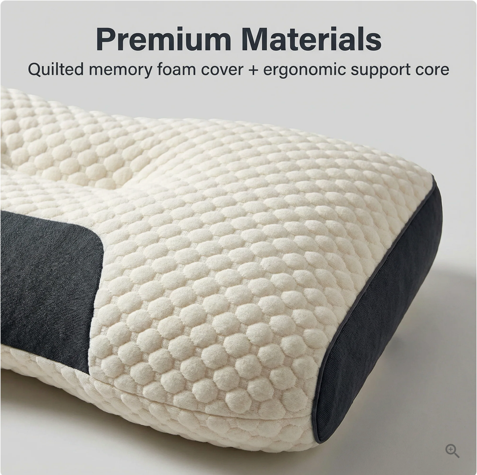 Contoured Memory Foam Pillow, Single or Pair