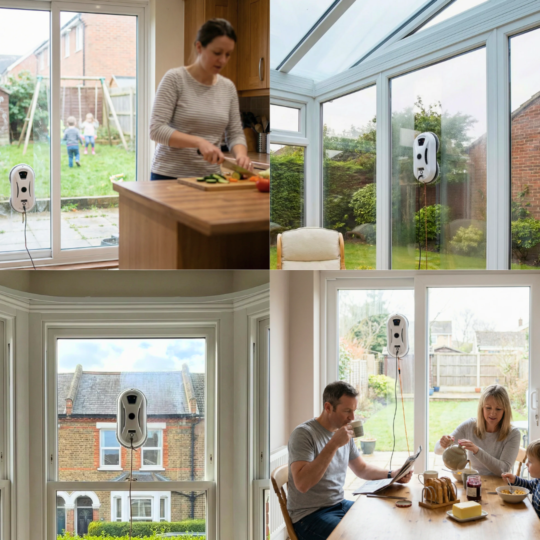 Automatic Window Cleaning Robot with Safety Cable
