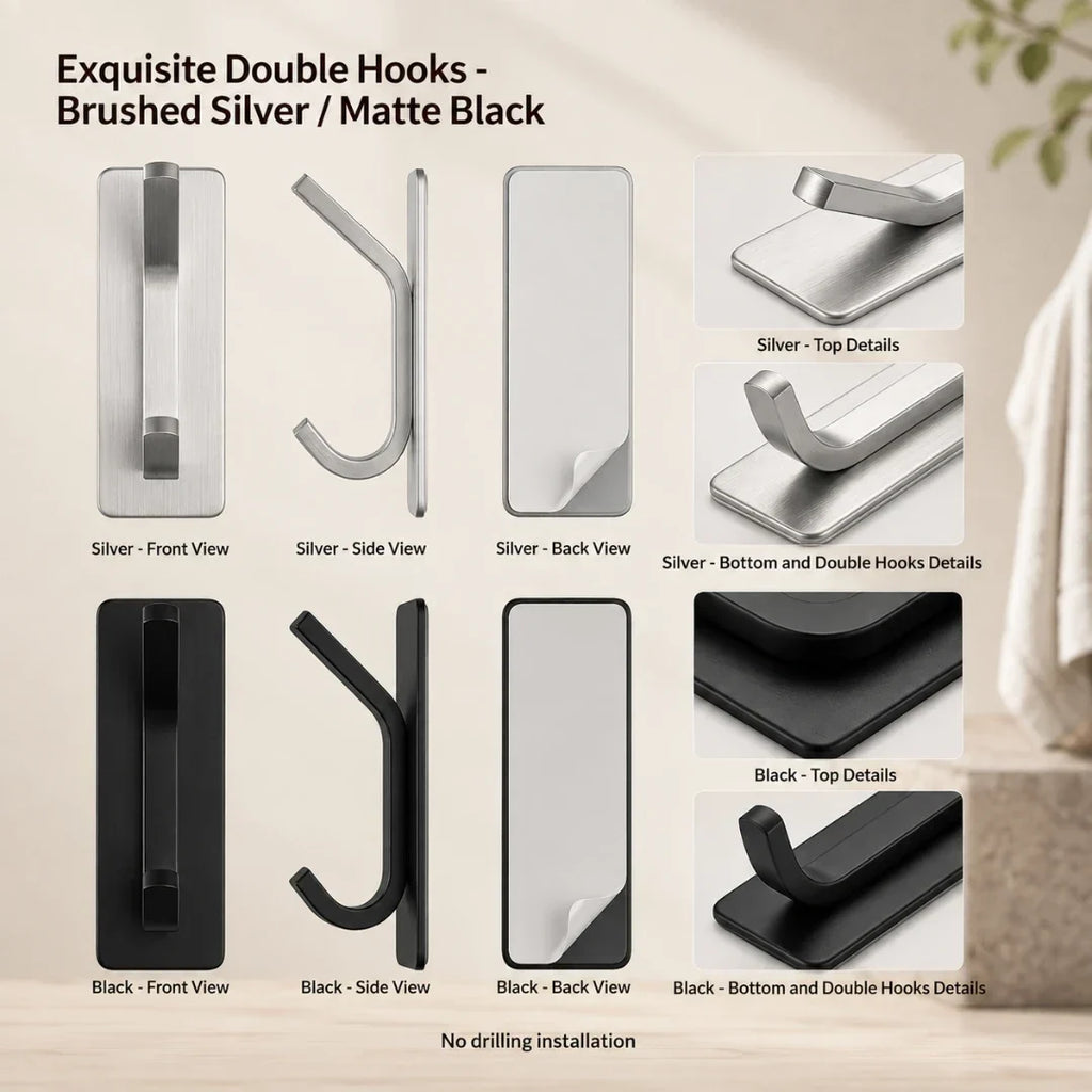 Minimalist Steel Wall Hook in Three Finishes