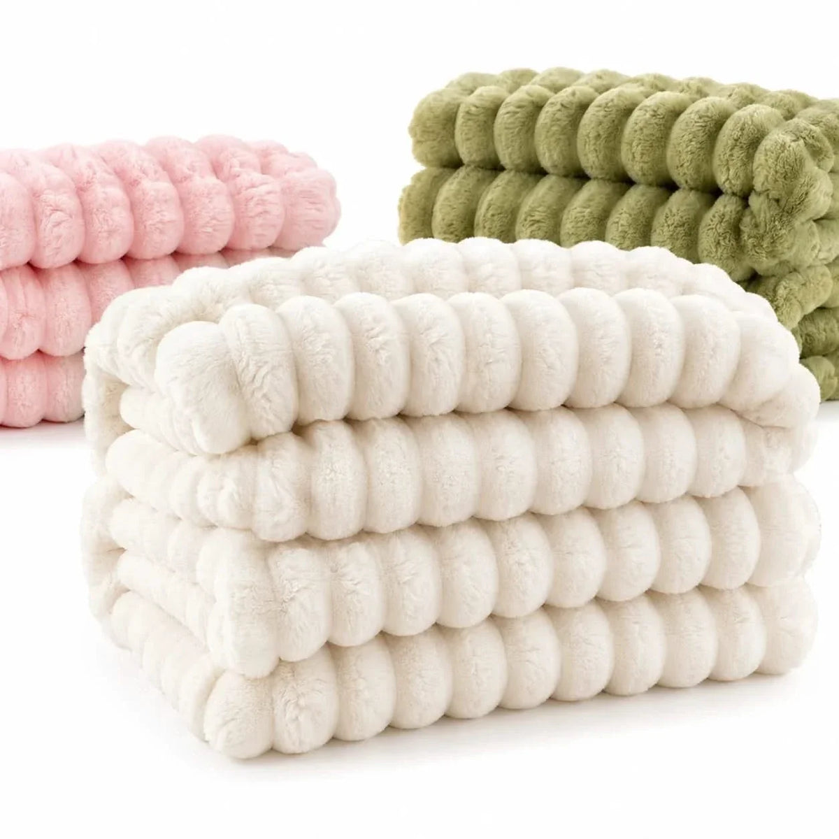 Ribbed Fleece Blanket in 2 Sizes