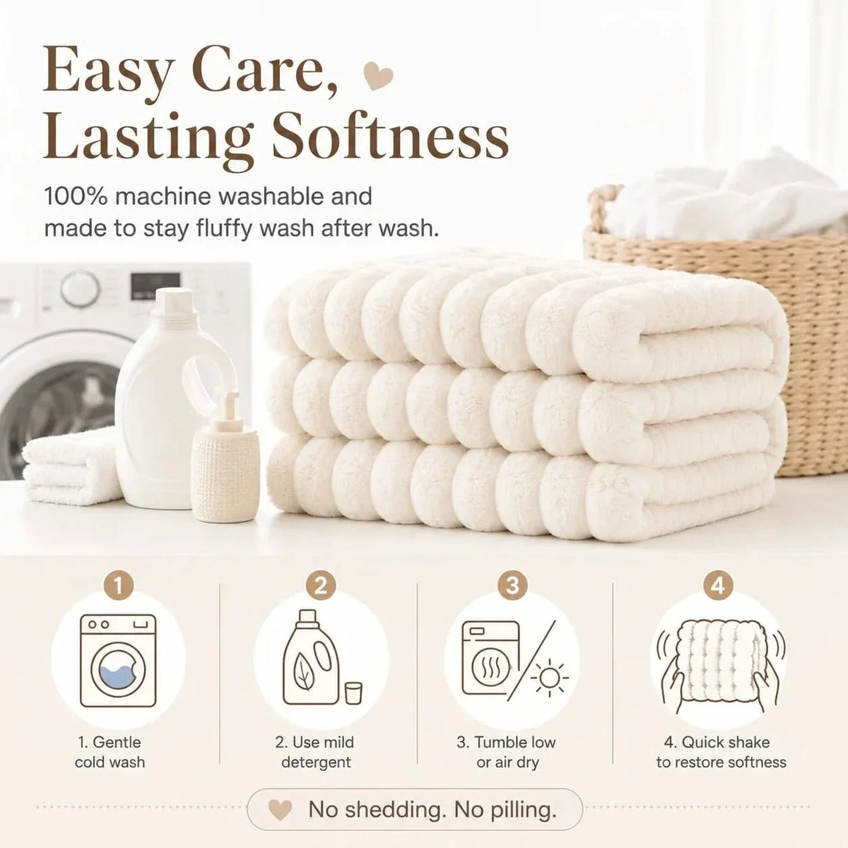Ribbed Fleece Blanket in 2 Sizes