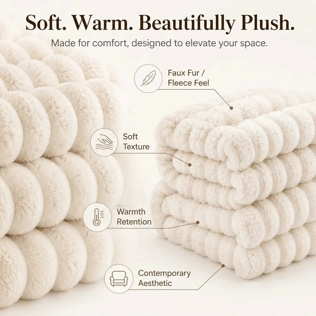 Ribbed Fleece Blanket in 2 Sizes