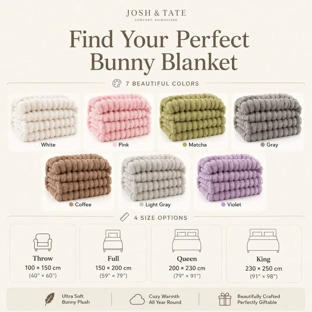 Ribbed Fleece Blanket in 2 Sizes