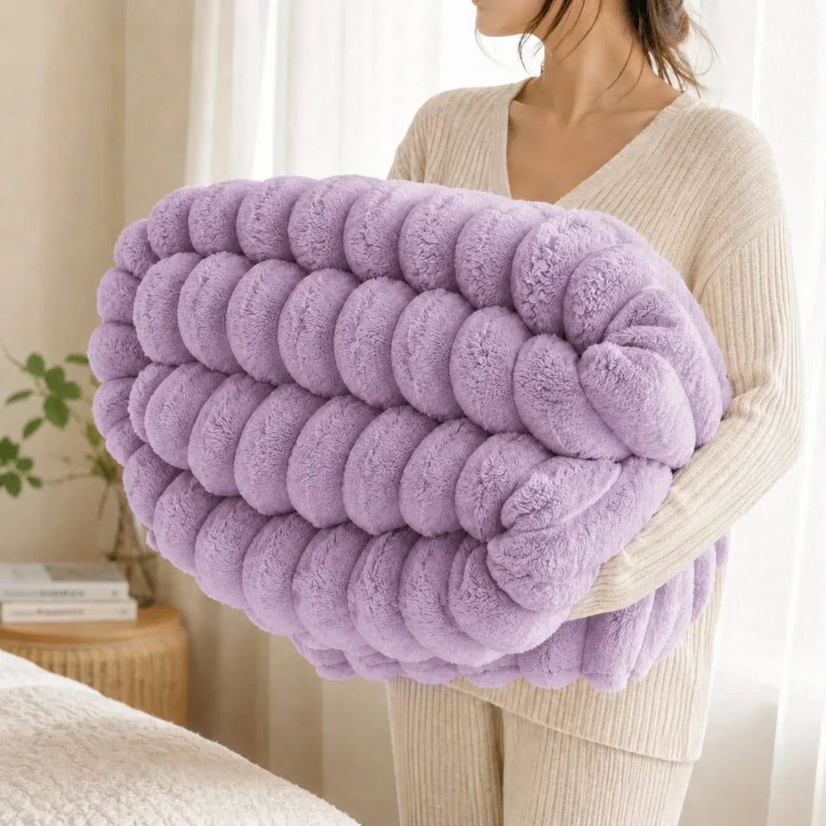 Ribbed Fleece Blanket in 2 Sizes