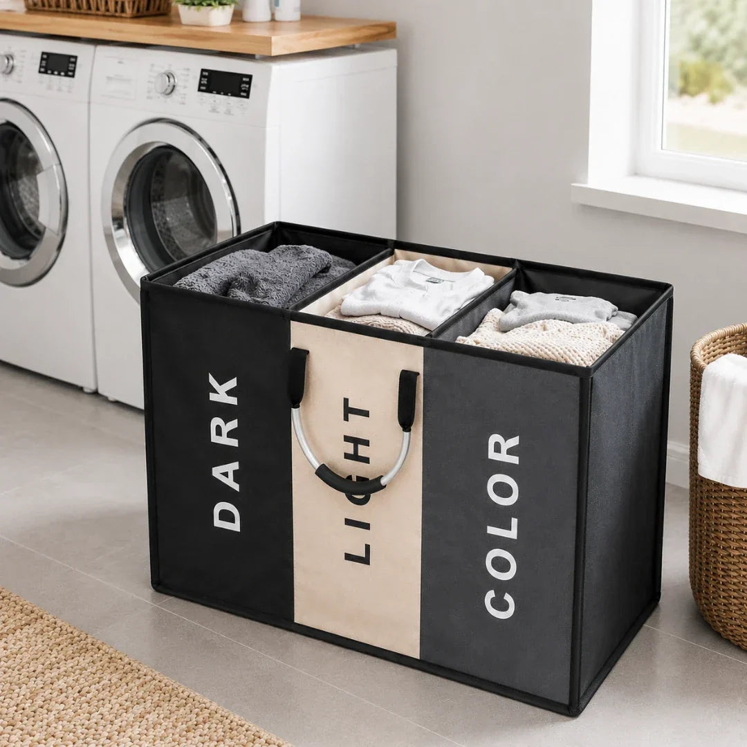3-Section Laundry Sorter with Removable Bags