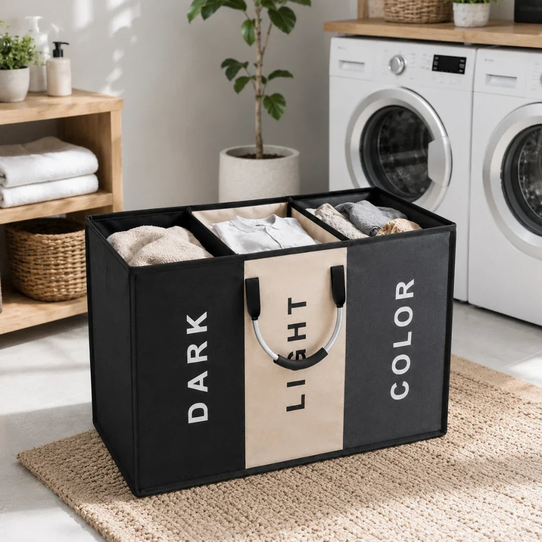 3-Section Laundry Sorter with Removable Bags