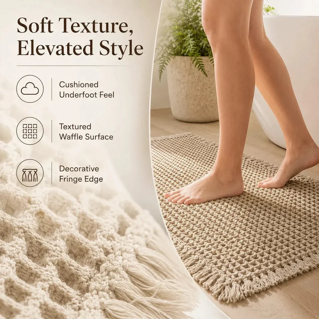 Waffle-Weave Bath Mat in Four Sizes
