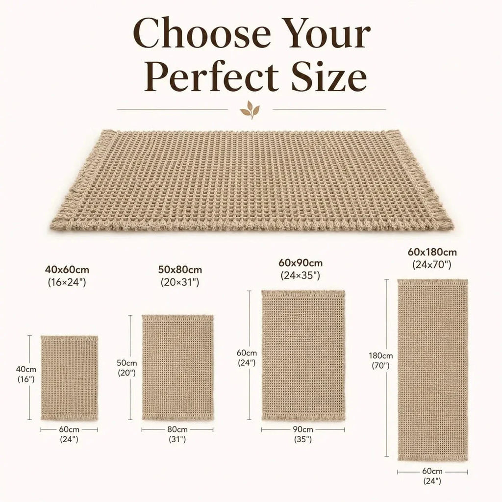 Waffle-Weave Bath Mat in Four Sizes