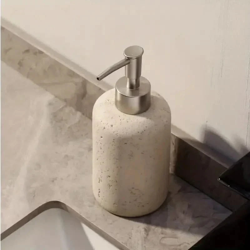 Travertine Stone Effect Soap Dispenser
