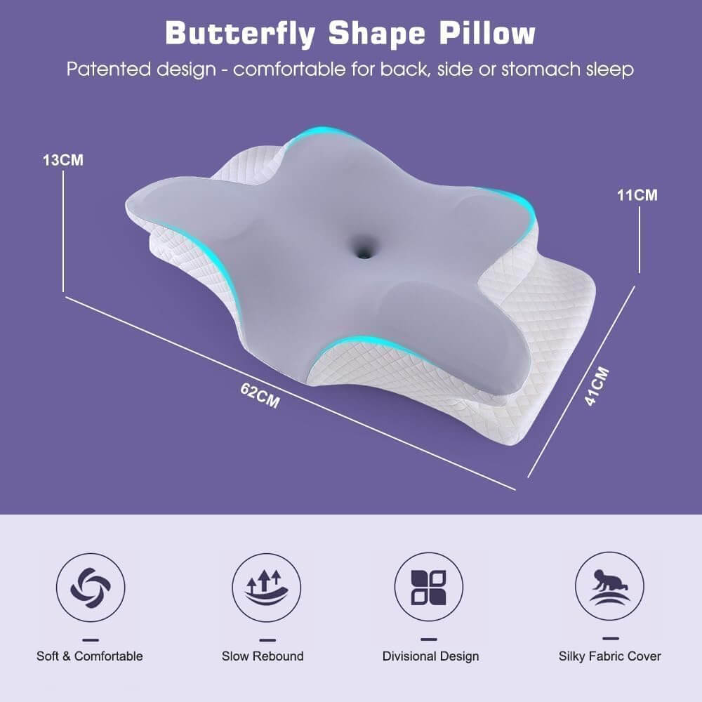 Contoured Butterfly Memory Foam Pillow