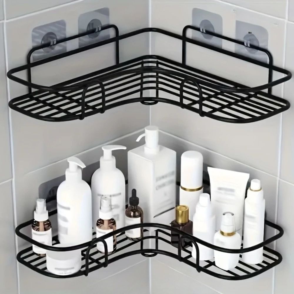 Corner Shower Caddy – No-Drill Black or White